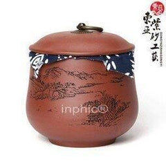 INPHIC-紫砂茶葉罐 手工製 銅把茶葉罐 山水清水泥