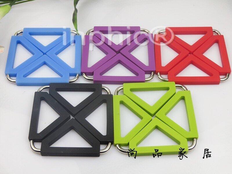 INPHIC-家居創意歐式不鏽鋼矽膠隔熱墊碗碟餐墊鍋墊杯墊盤墊(5個)兩包裝