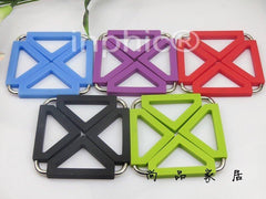 INPHIC-家居創意歐式不鏽鋼矽膠隔熱墊碗碟餐墊鍋墊杯墊盤墊(5個)兩包裝