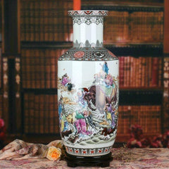 INPHIC-景德鎮陶瓷器 粉彩銀八仙過海爆竹落地大花瓶 現代中式家居擺飾