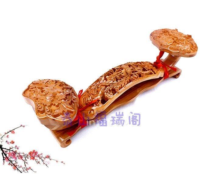 INPHIC-龍鳳呈祥 雙頭開光桃木如意擺件 家居風水擺件 避邪