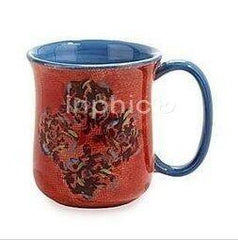INPHIC-法國 手繪陶瓷 藝術圖騰 外紅藍里 隨手杯 水杯