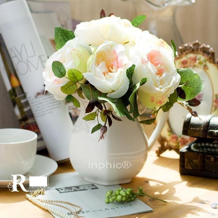 INPHIC-地中海風格 香榭麗舍手捧花歐式奶壺花瓶套裝 仿真花藝