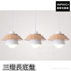INPHIC-北歐餐廳走道客廳吊燈木藝LED燈具簡約吧臺臥室-三燈長底盤