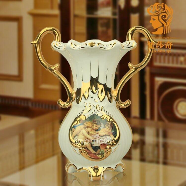 INPHIC-歐式 天使雙耳花瓶 陶瓷 花器 玄關擺設 客廳裝飾品 家居花瓶擺飾