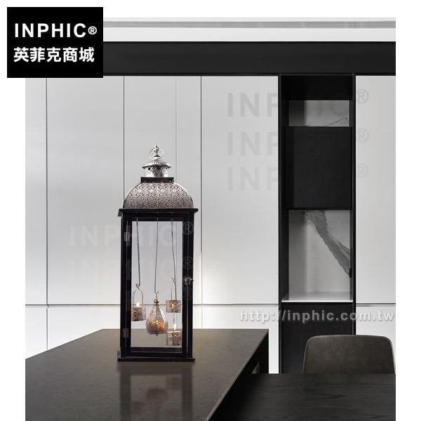 INPHIC-泰國東南亞酒店會所桌面裝飾品鏤空鐵藝風燈燭臺擺設