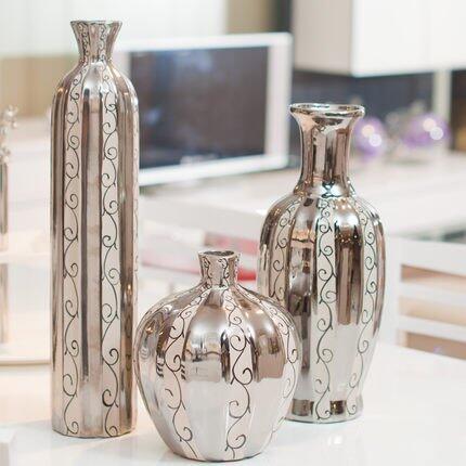 INPHIC-簡約時尚裝飾 奢華鍍銀三件套花瓶 客廳擺件