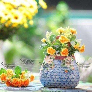 INPHIC-精選優質陶瓷手繪提包儲水花瓶花籃花插水罐海浪