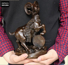 INPHIC-開運 開光純銅羊大款生肖金錢羊家居裝飾羊年招財工藝