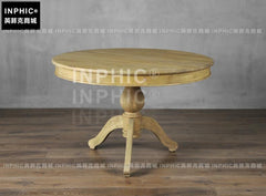 INPHIC-美式鄉村新古典圓桌北歐法式餐廳餐桌簡約復古家具