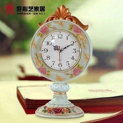 INPHIC-歐式座鐘客廳 復古家居裝飾品 高檔樹脂玫瑰花語座鐘