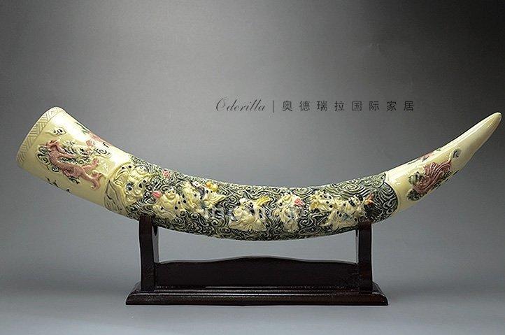 INPHIC-中式古典象牙樹脂擺飾 家居裝飾工藝品