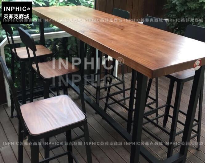 INPHIC-咖啡廳餐廳鐵吧臺椅高腳凳吧臺凳實木吧椅酒吧椅升降椅-桌120