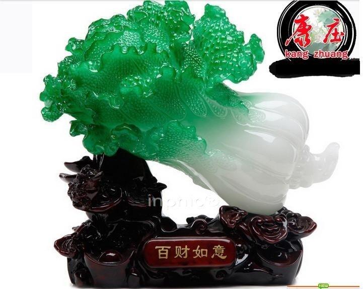 INPHIC-樹脂家居裝飾商務百財富貴翠玉白菜擺件