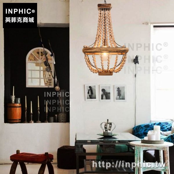 INPHIC-木質陽臺鄉村田園風櫥窗美式裝飾吊燈