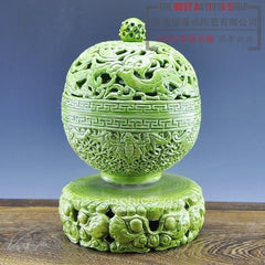 INPHIC-景韻景德鎮陶瓷器 佛具 家居擺設復古玩《雙龍》香爐熏香