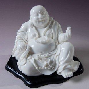 INPHIC-7吋戲珠彌勒佛漢白玉瓷 陶瓷工藝品壽禮收藏