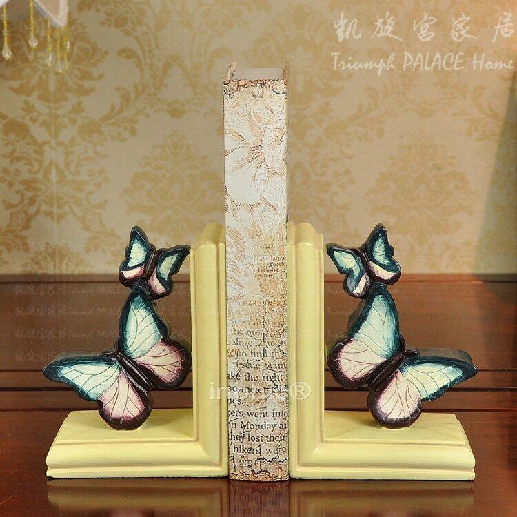 INPHIC-歐式創意蝴蝶書靠 書立 書擋書房擺設 擺飾 家居工藝品