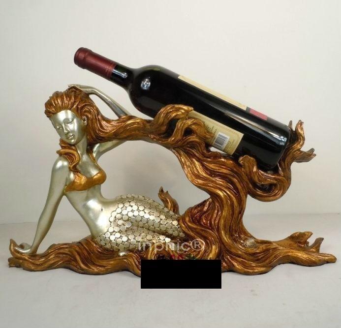 INPHIC-創意家居裝飾樹脂工藝品擺設歐美式大美人魚酒架酒櫃擺飾