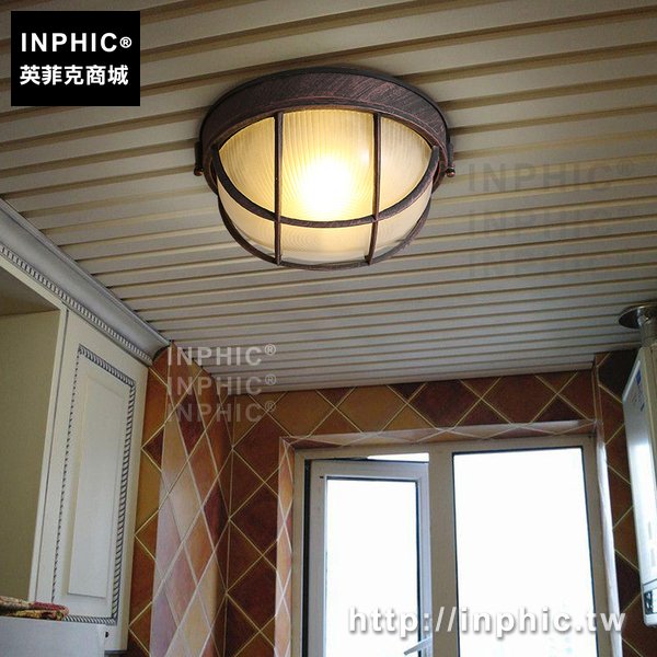 INPHIC-陽臺走廊吸頂燈鄉村復古廚房玄關美式圓形
