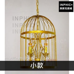 INPHIC-餐飲鳥籠吊燈金色裝飾燈具水晶工業風服裝店美髮-小款