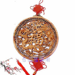 INPHIC-龍鳳福 開光桃木龍鳳掛件 福字掛件 鎮宅避邪 納福添潤 掛飾