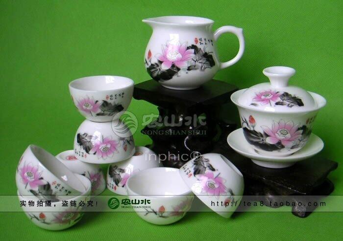 INPHIC-(映日荷花別樣紅)景德鎮骨玉瓷10頭套組 陶瓷功夫茶具