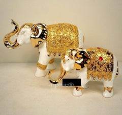 INPHIC-時尚家居裝飾樹脂工藝品吉祥母子大象擺件歐式新古典擺設