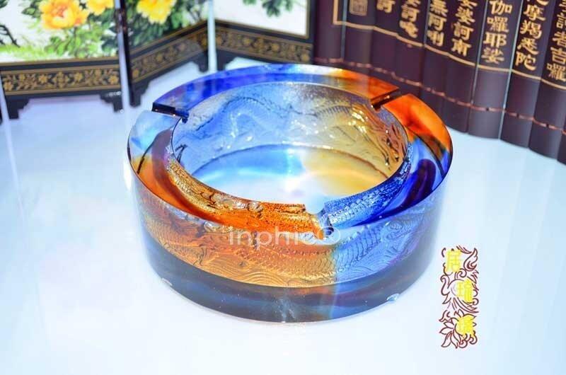INPHIC-琉璃開光擺件吉祥家居平安裝飾圓龍大煙缸
