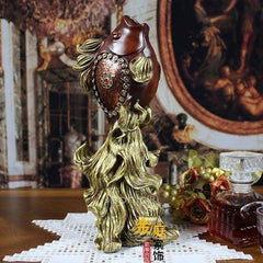 INPHIC-木紋復古富貴金魚 工藝品家居擺設裝飾品擺飾 擺飾