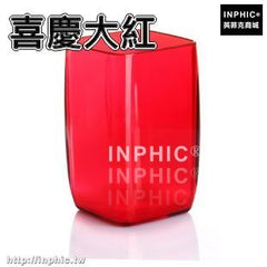 INPHIC-簡約時尚漱口杯套裝塑膠刷牙杯情侶創意浴室牙刷杯漱洗漱杯水杯子-兩入-喜慶大紅
