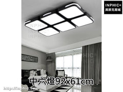 INPHIC-現代臥室燈吸頂燈 客廳燈led長方形簡約燈具書房-中六燈92x61cm