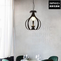 INPHIC-簡約鐵藝餐廳飄窗飯廳田園陽檯燈吊燈北歐吊燈奶茶店現代