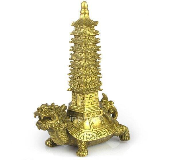 INPHIC-開光純銅龍龜文昌塔擺件龜塔擺設鎮宅旺功名小型家居擺件