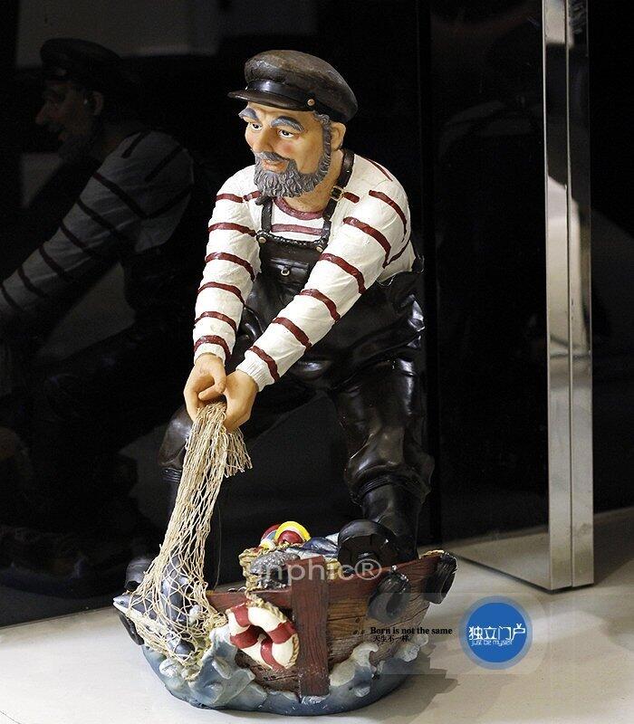 INPHIC-歐美富貴有餘吉祥擺設之漁夫家居裝飾品辦公室 擺件