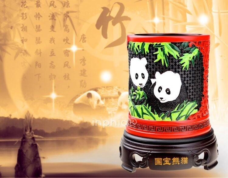INPHIC-老北京漆雕筆筒 中國特色傳統工藝品 大熊貓 事
