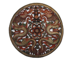 INPHIC-東南亞 家居飾品 泰國風格 木雕 掛飾 蓮花鏤空板 雙龍