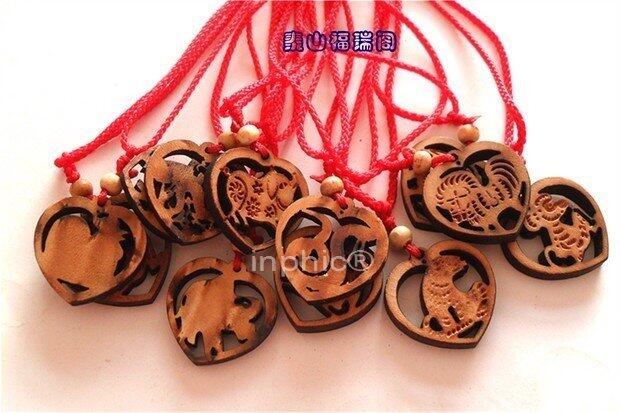 INPHIC-開光桃木心形鏤空生肖項墜桃木飾品隨身攜帶、避邪、轉運化煞 [批發價10個起]