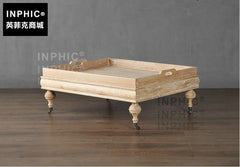 INPHIC-北歐美式鄉村可移動復古茶幾 長方托盤式腿簡約做舊個性桌-B款