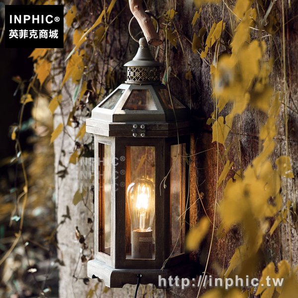 INPHIC-田園臥室實木質復古客廳玄關裝飾鄉村床頭檯燈歐美式閱讀燈