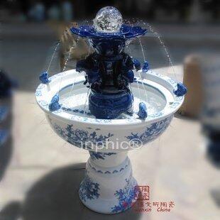 INPHIC-陶瓷擺飾鯉魚噴泉大魚缸現代辦公招財開光居家淨化器水晶球