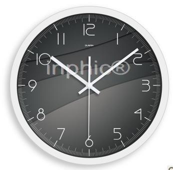 INPHIC-14吋超靜音表牆鐘時鐘 現代簡約優雅灰調