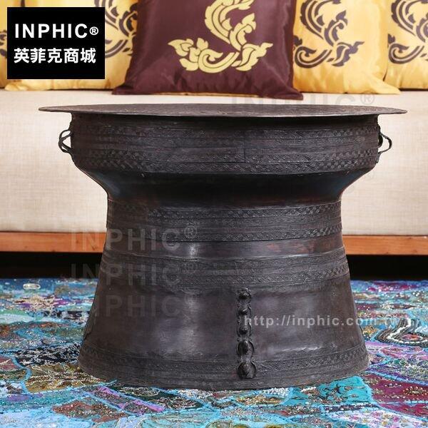 INPHIC-做舊茶臺圓形客廳茶幾東南亞金屬泰國傢俱