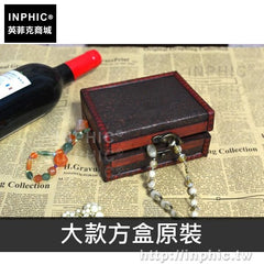 INPHIC-仿古收納盒桌面木盒道具拍攝家居道具復古擺飾密室-大款方盒原裝