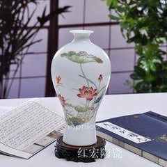INPHIC-景德鎮陶瓷器 描金荷花梅瓶 現代時尚家居擺設 裝飾品