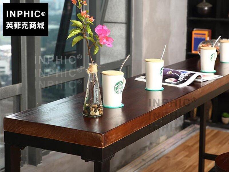 INPHIC-復古實木酒吧椅吧臺桌椅高腳椅酒吧凳咖啡桌椅窗臺休閒桌椅-吧臺桌140