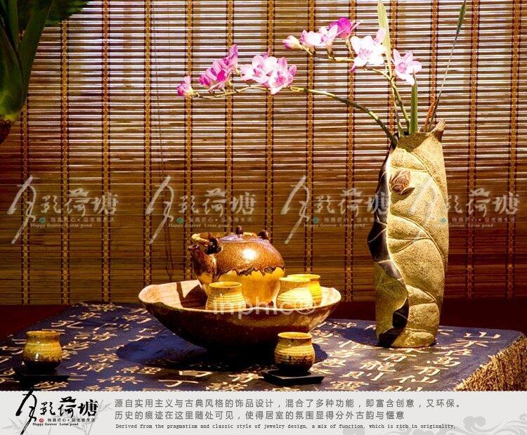 INPHIC-工藝品 裝飾花瓶 花插 花器 插花筒-荷葉花瓶
