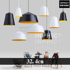INPHIC-吧臺燈具簡約黑白北歐吊燈裝潢LED燈餐廳燈具-32.4cm