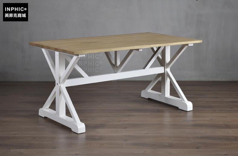 INPHIC-北歐橡木餐桌4-6人位 法式個性設計寫字臺長方桌