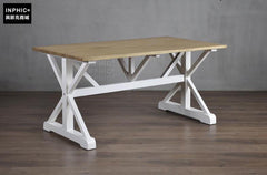 INPHIC-北歐橡木餐桌4-6人位 法式個性設計寫字臺長方桌